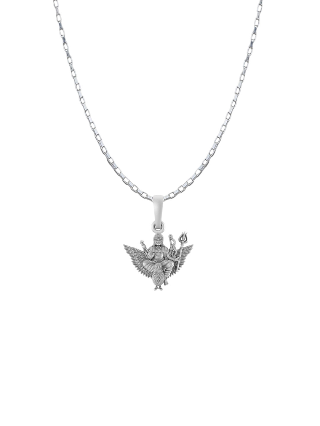 AKSHAT SAPPHIRE Men 925 Sterling Silver Shani Dev Pendant With Chain With Box