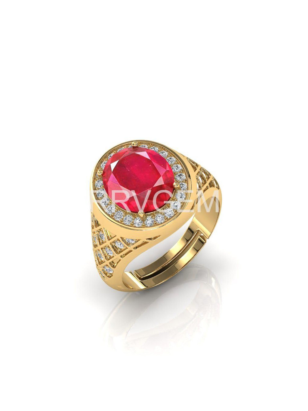 RRVGEM 10.00 KT Gold Plated Finger Ruby Ring