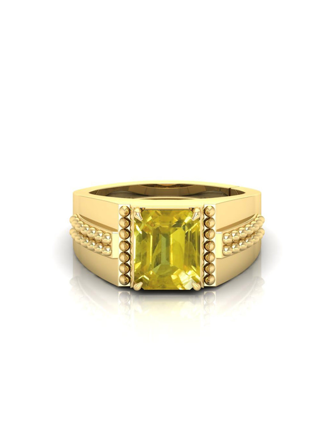 RRVGEM Pukhraj Gemstone Finger Ring