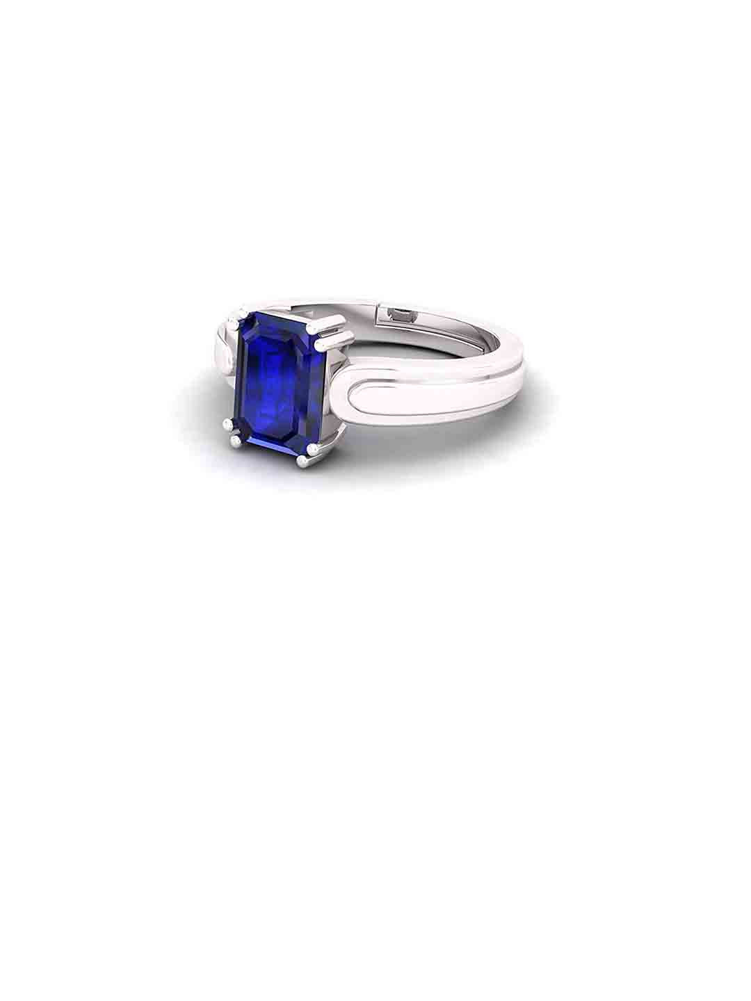 RRVGEM Blue Sapphire Ring 7.25 Ratti 6.00 KT Brass Ring