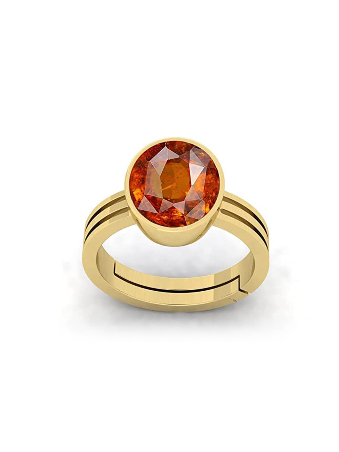 RRVGEM 6.50 KT Gold Plated Adjustable Hessonite Ring