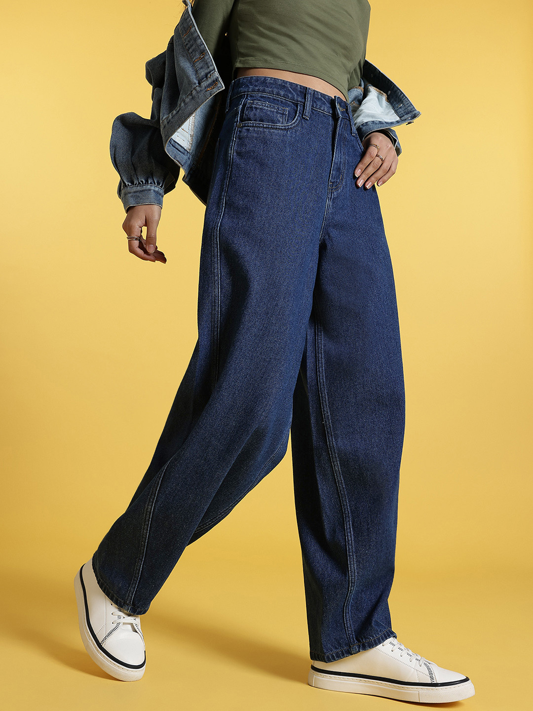 glitchez Women Baggy Basics Barrel Fit Jeans