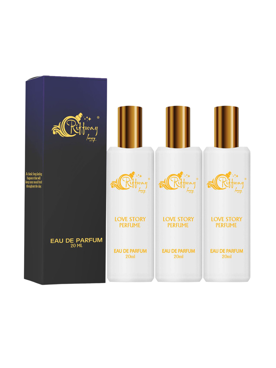 riffway Set Of 3 Love Story Long Lasting Eau De Parfum - 20 ml Each