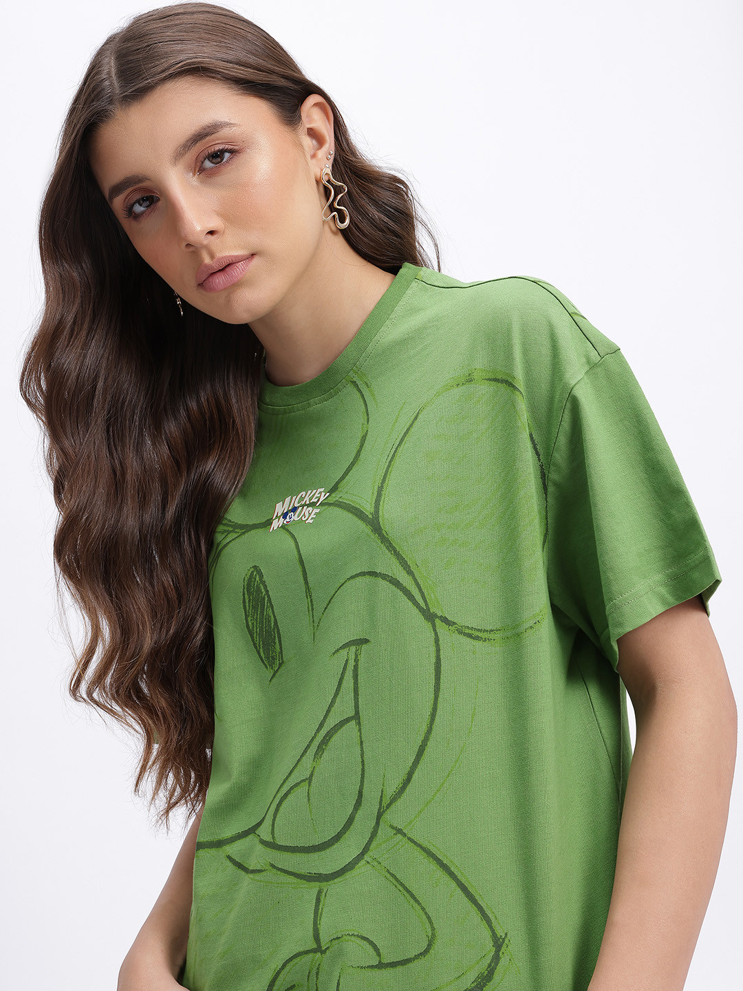 Disney by Glitchez Mickey Mood Disney Print Oversize T-shirt