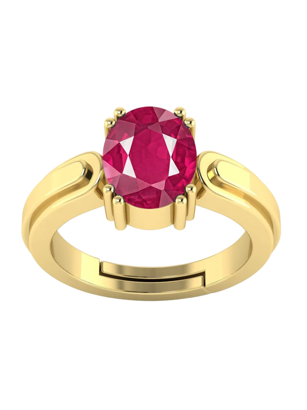 RRVGEM Ruby 8.50 Ratti Gold Loose Gemstone Ring