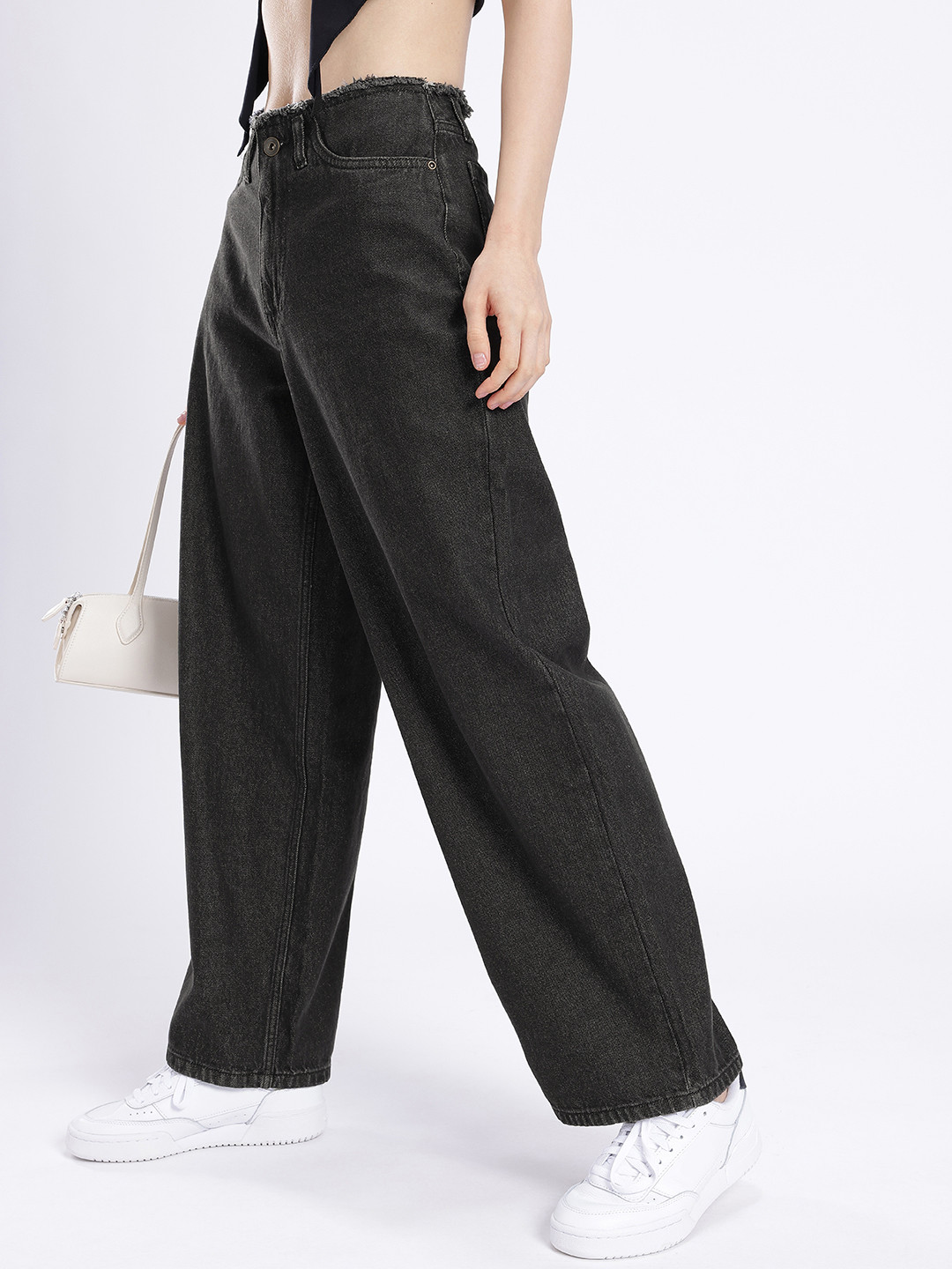 glitchez Women 90'S Baggy Frayed Jeans