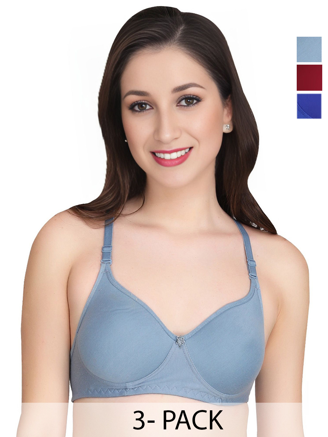 Liigne Pack Of 3 Full Coverage Lightly Padded Everyday Bra