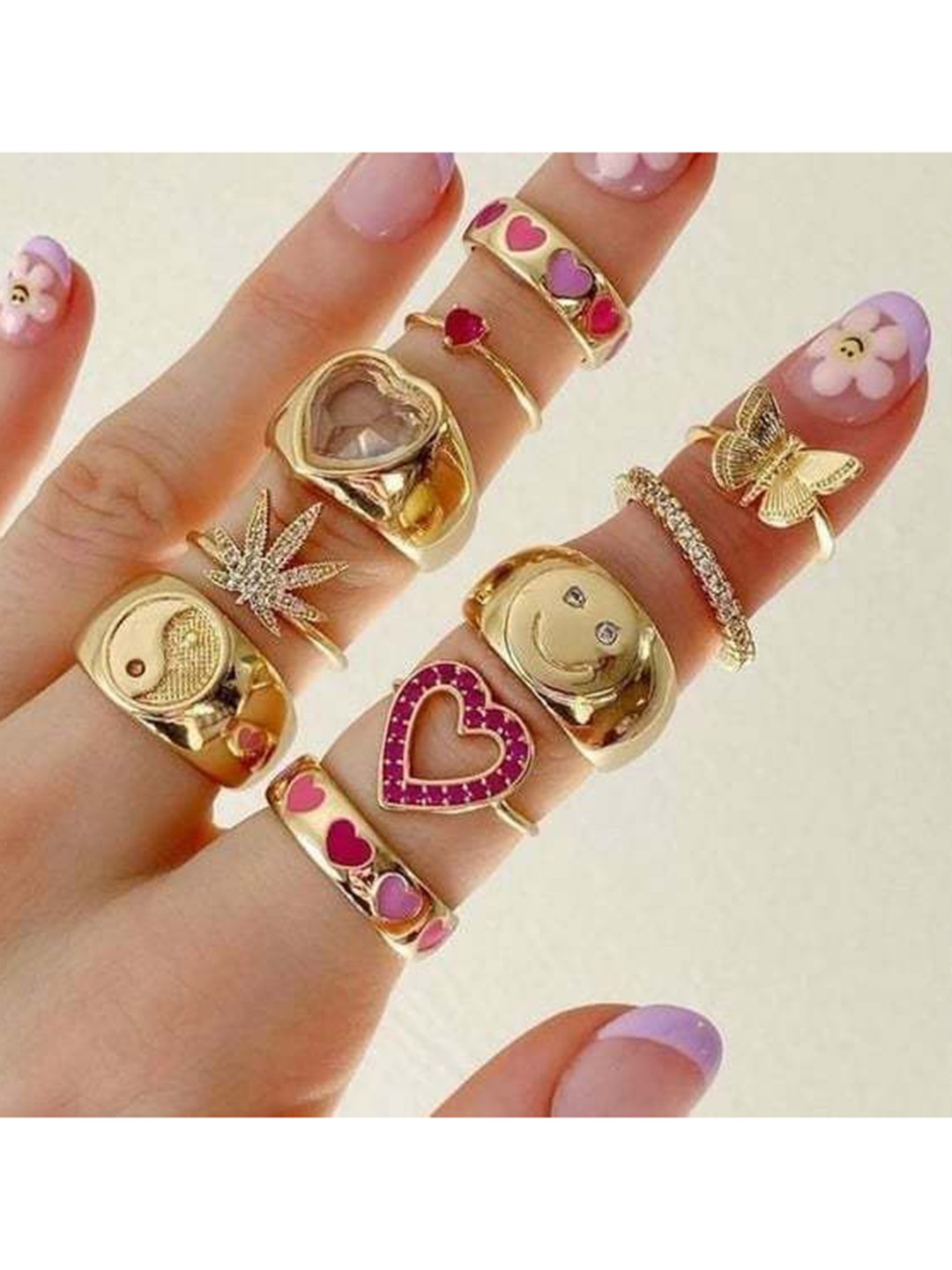 Arzonai Set Of 10 Rings