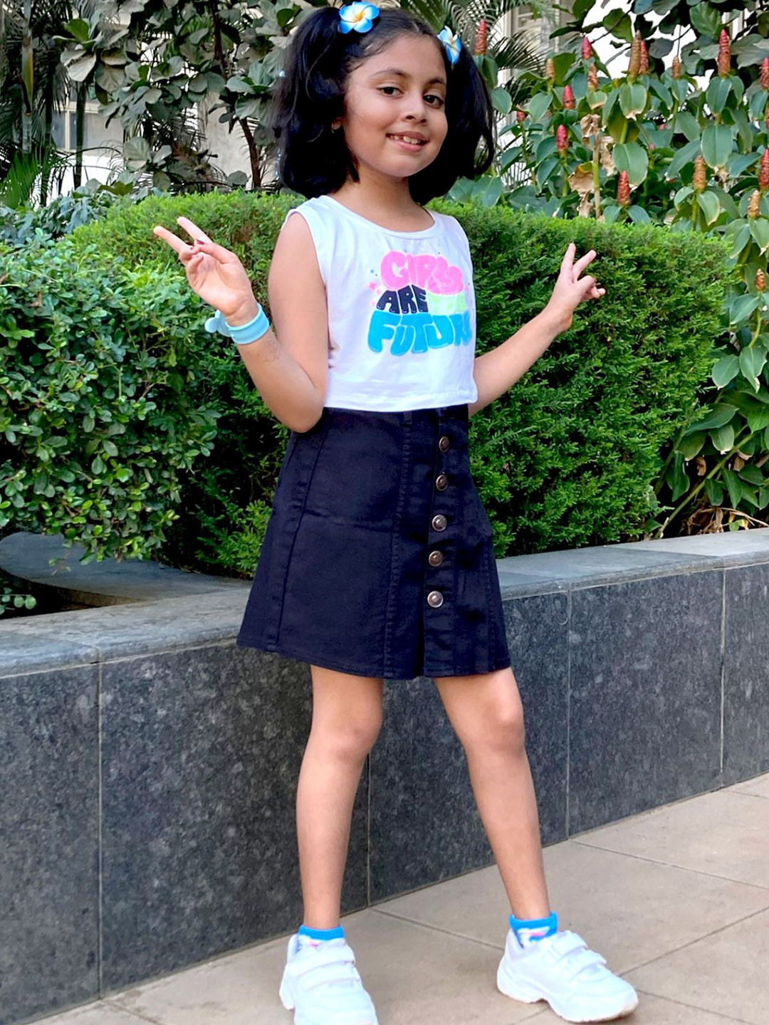 StyleCast x Revolte Girls Denim A-Line Mini Skirt