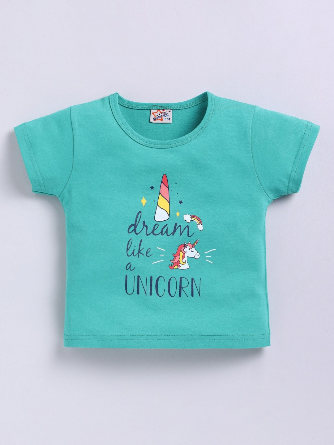 Universal Stars Girls Typography Printed Round Neck Pure Cotton T-shirt