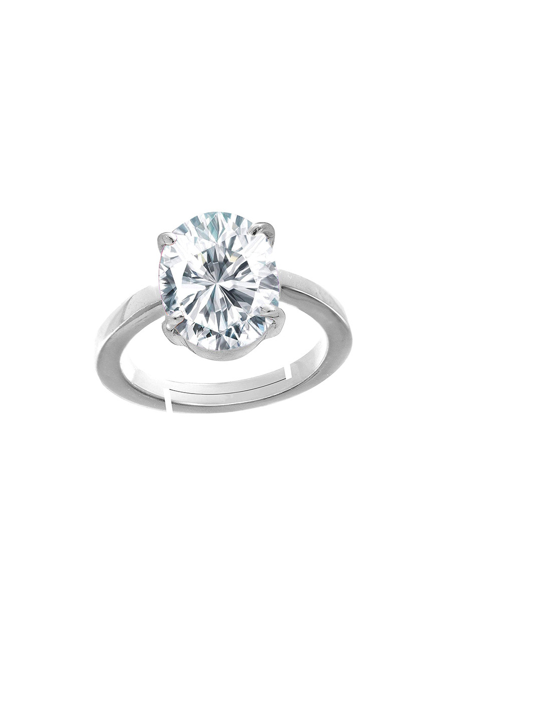 RRVGEM 4.4 Ratti White Zirconia AD Studded Round Finger Ring