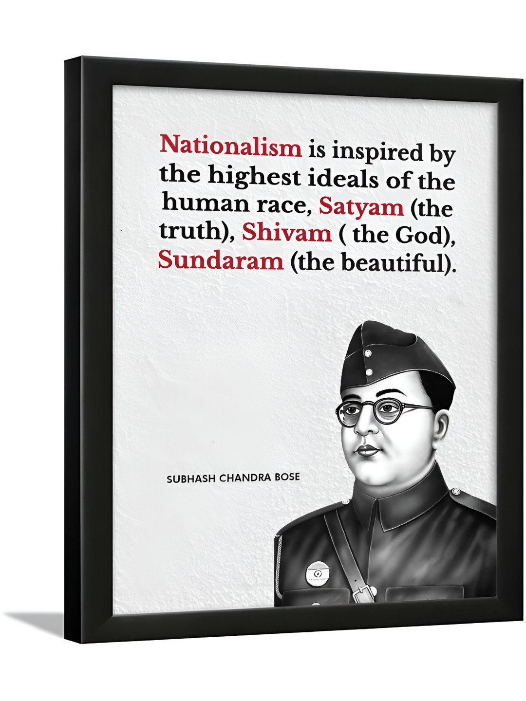 Chaka Chaundh Subhas Chandra Bose Quotes Synthetic Wood Photographs Wall Art -13.6x10.5In