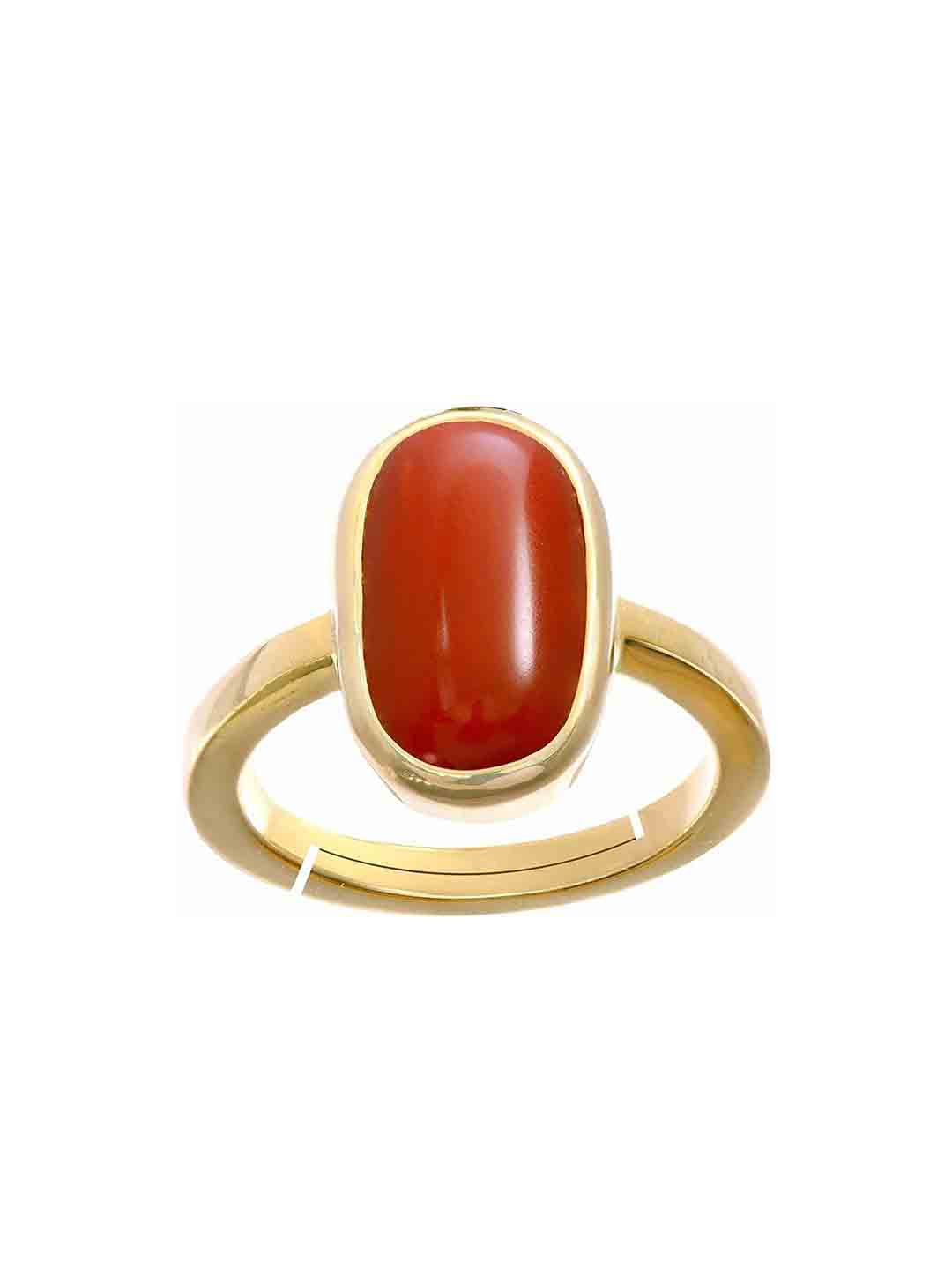 RRVGEM Brass Red Coral Ring