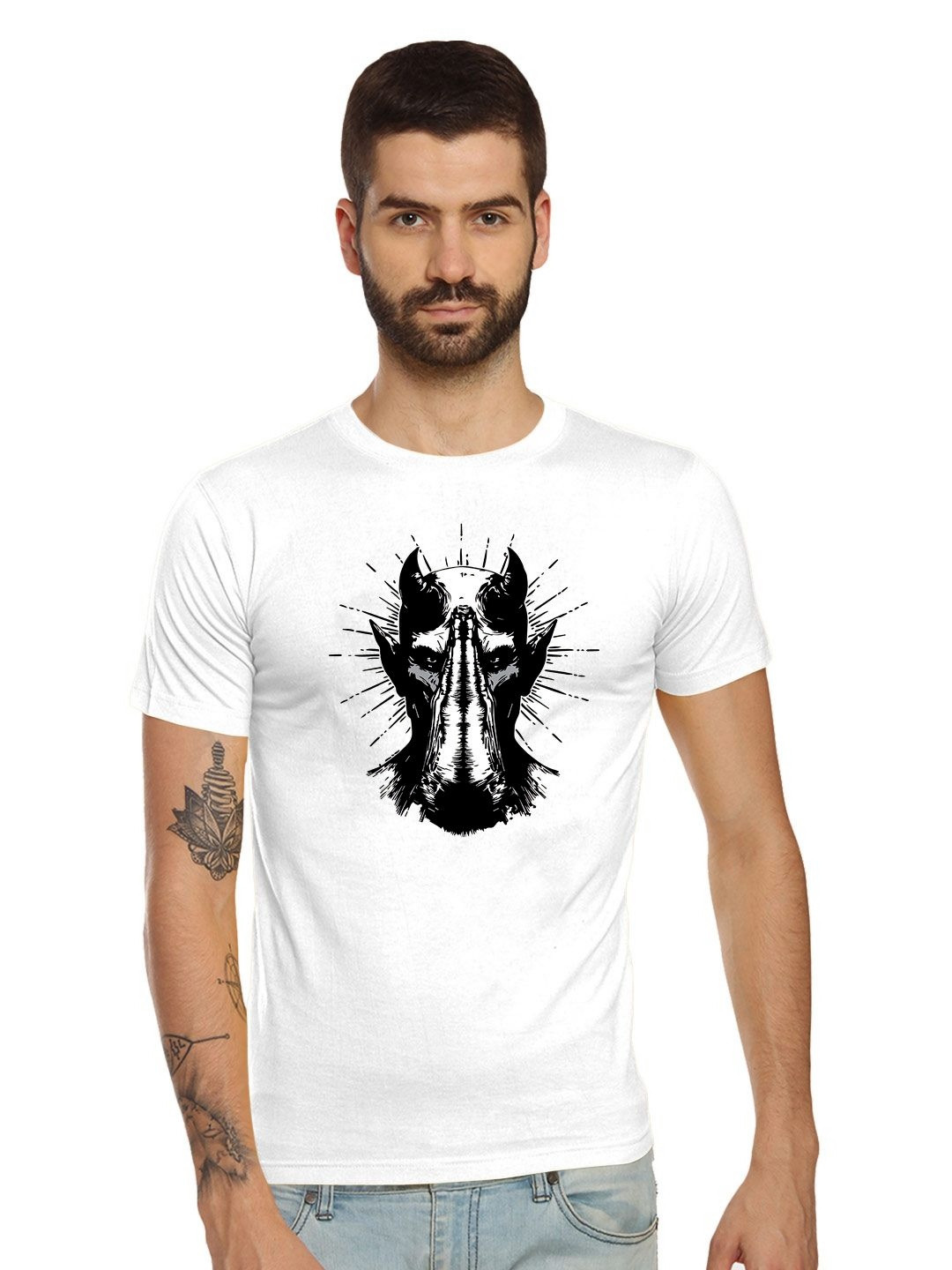 Tantra Devil Hand Printed Cotton T-shirt