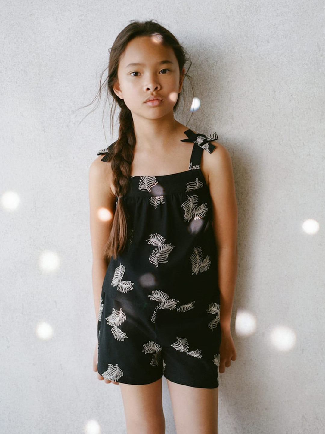 Mango Kids Girls Cotton Linen Floral Embroidered Top