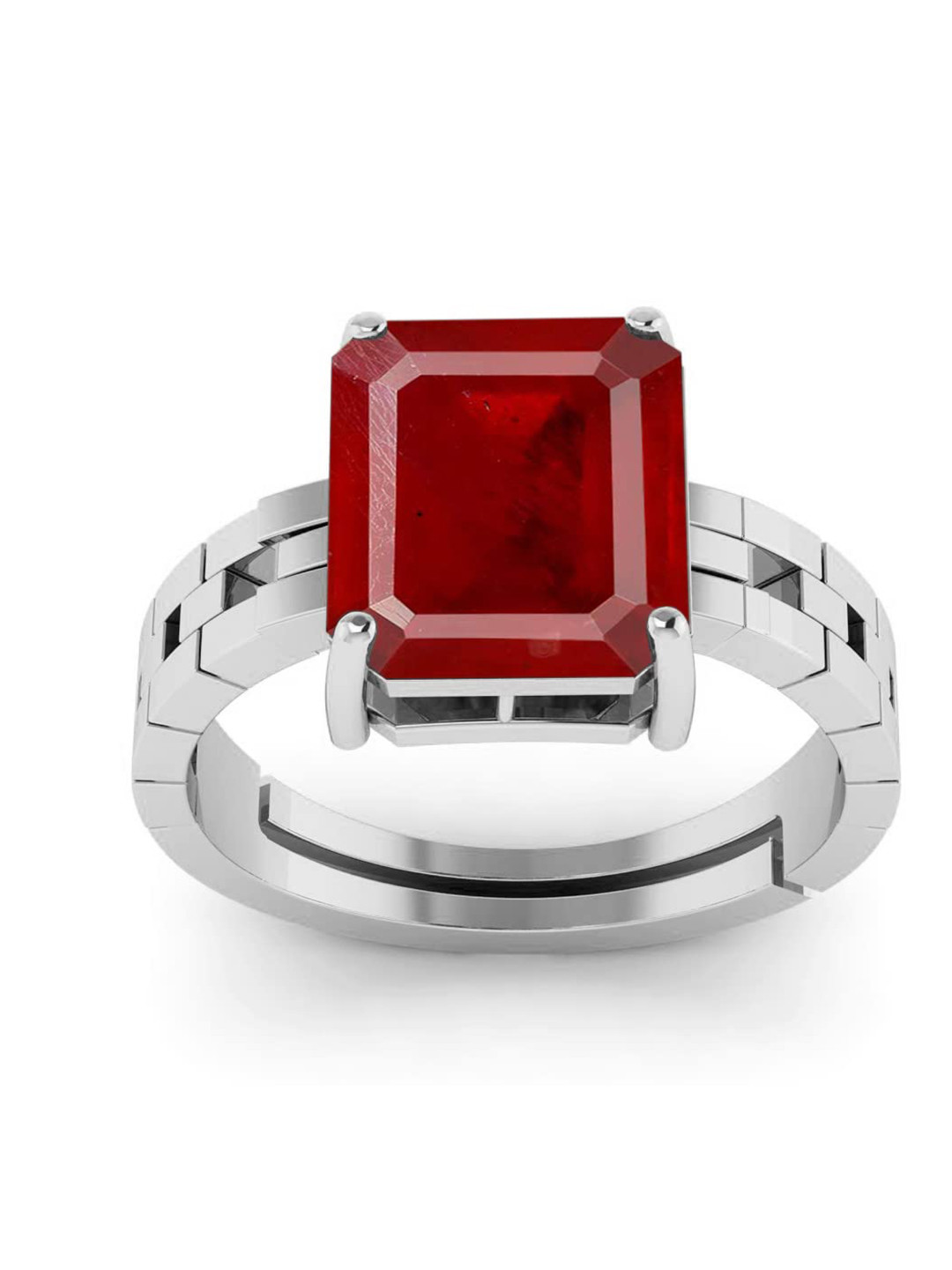 RRVGEM RUBY Ring 5.00 KT Ruby Ring Silver Plated Adjustable Ring