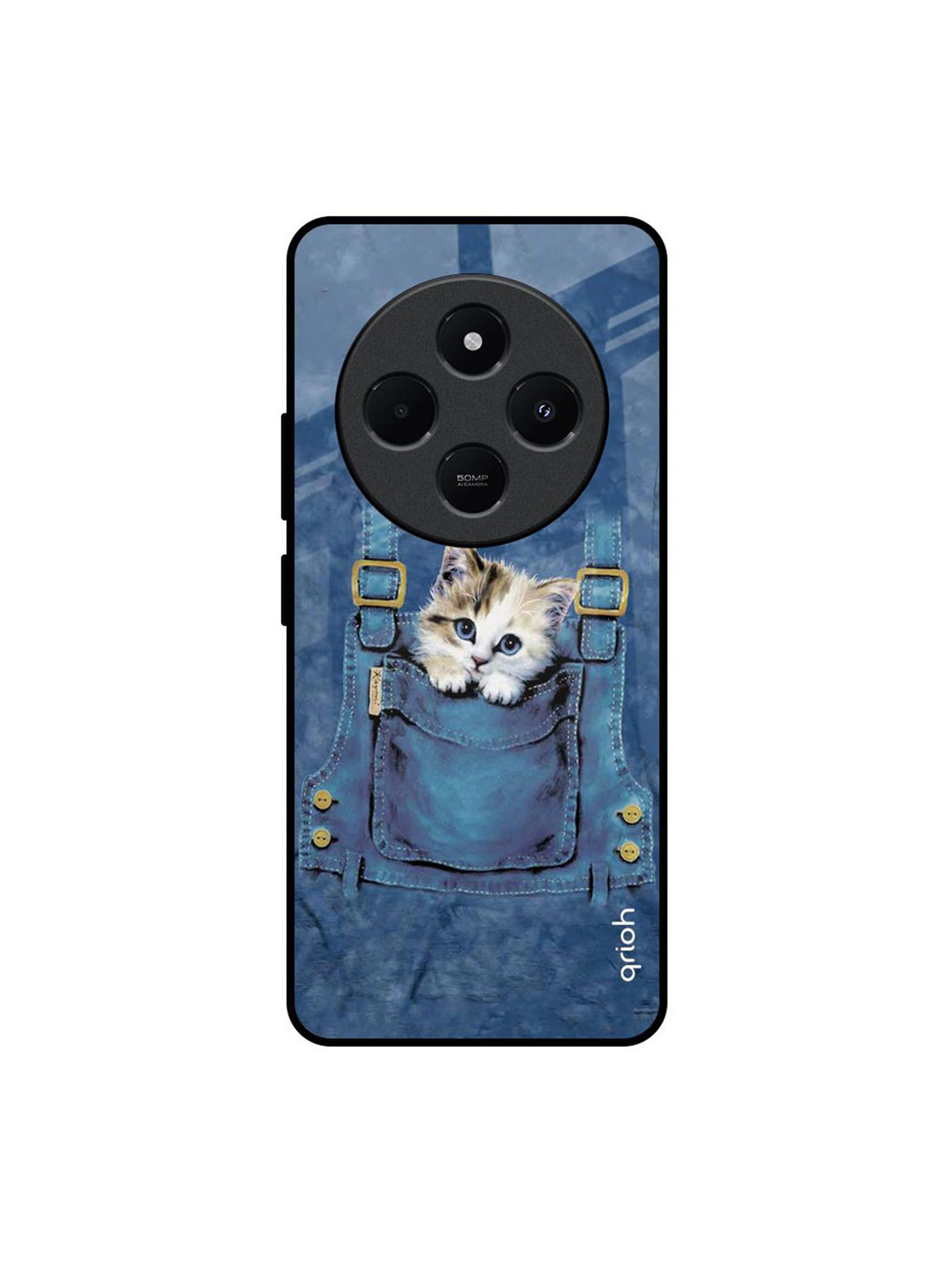 QRIOH Kitty In Pocket Printed Redmi 14C 5G Impact Resistant Back Case
