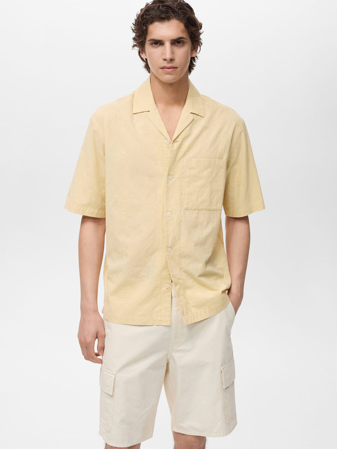 MANGO MAN Embroidered Casual Shirt