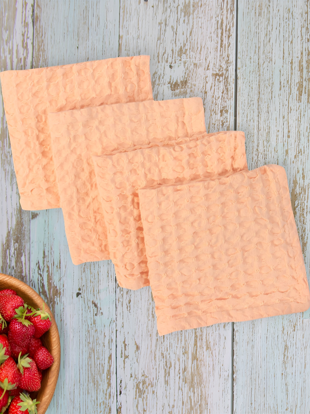Cotton Candy Orange 4 Pieces Cotton Table Napkins