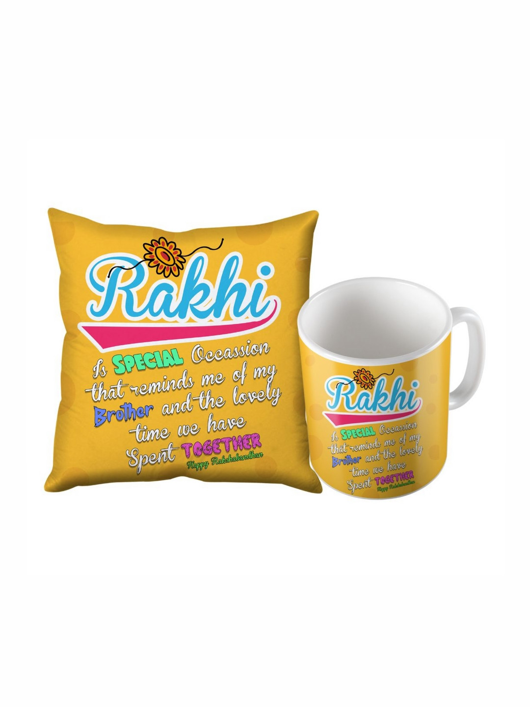 SKYTRENDS Multi Typography Satin Washable 2 Pcs Square Cushion Covers - 12 x 12 In