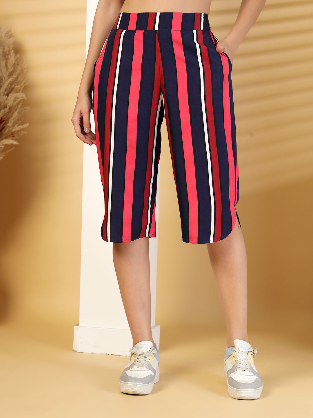 BEING NAUGHTY Women Striped Capris