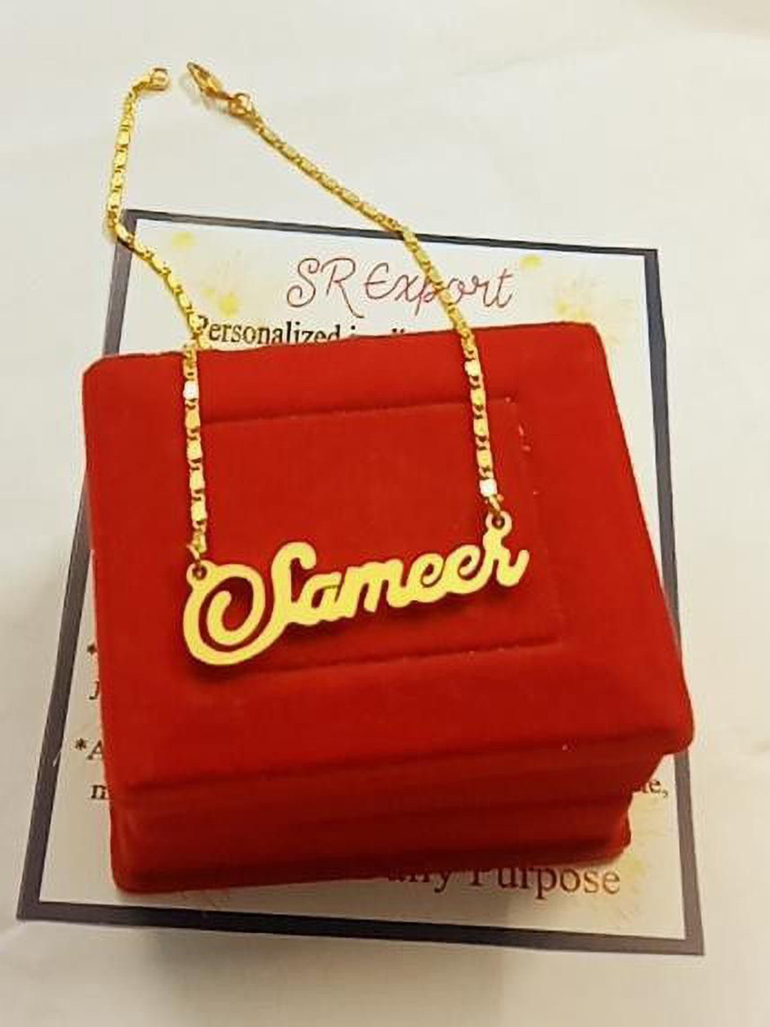 SR Export Gold-Plated Sameer Name Pendant Necklace