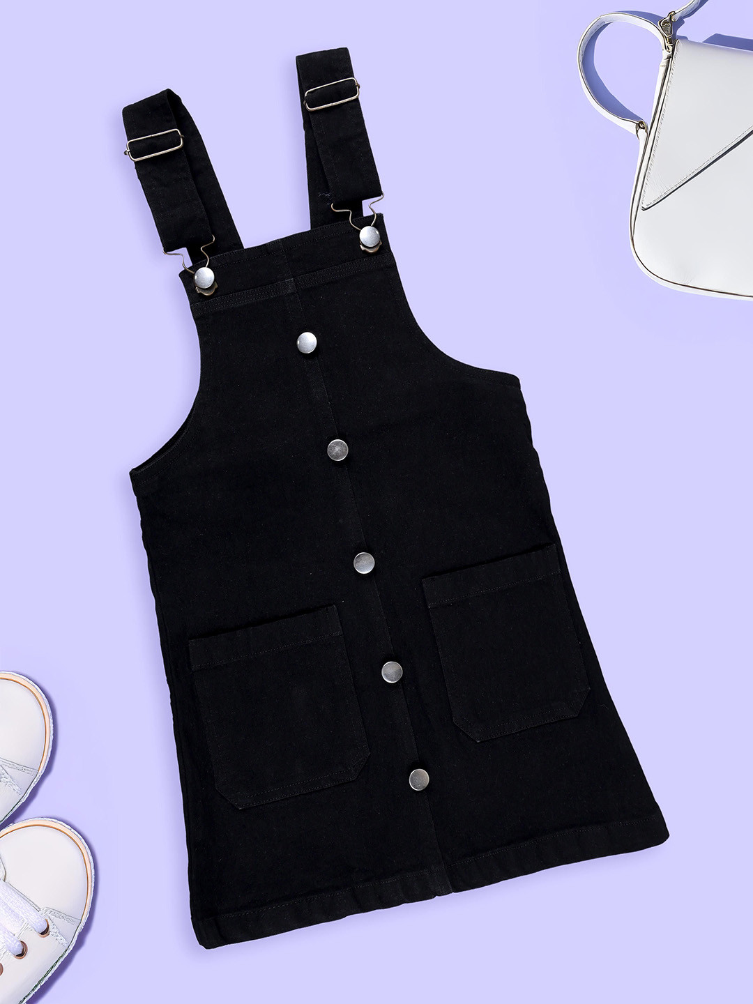 KiddoPanti Girls Denim Dungaree Skirt