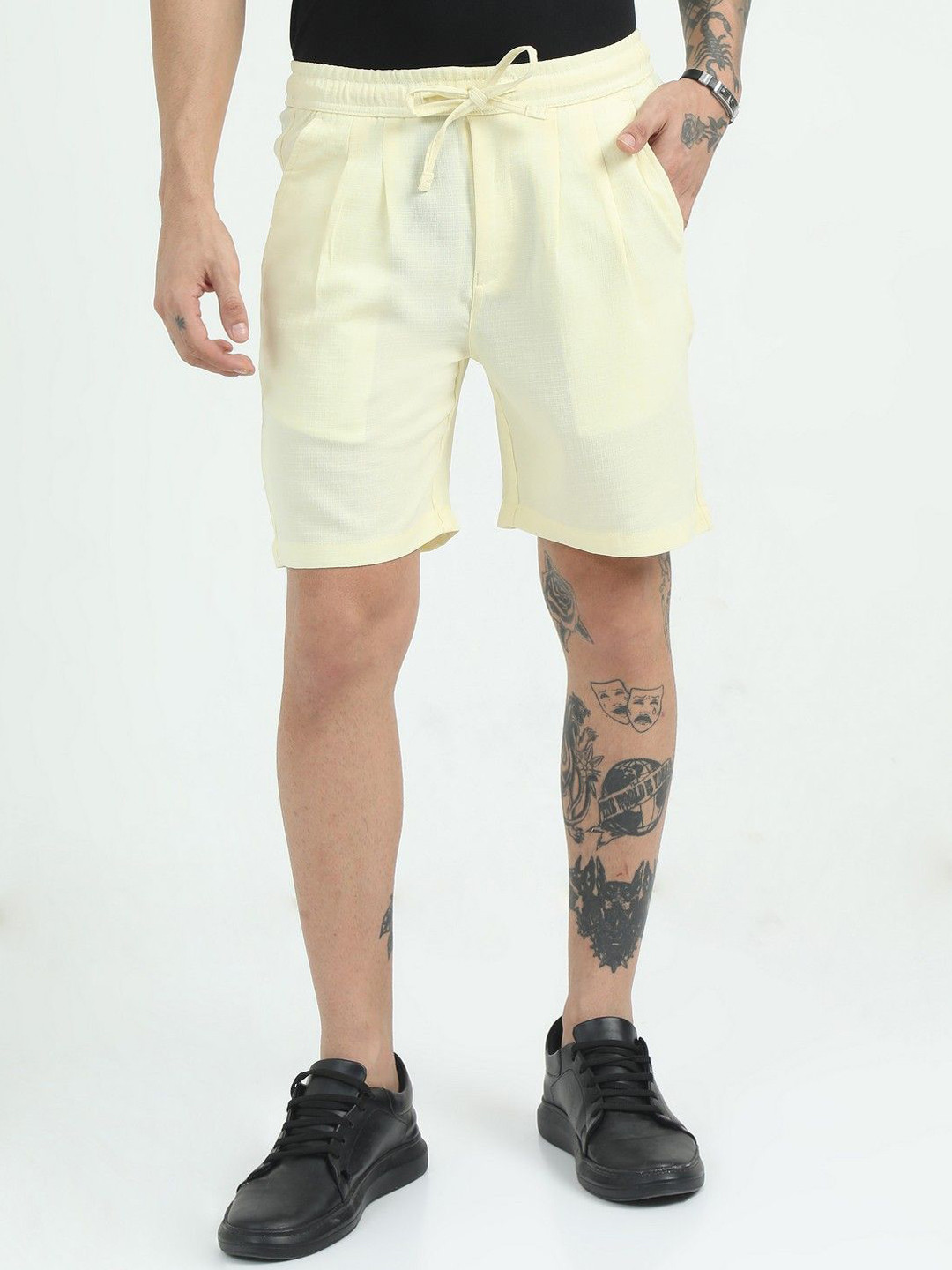 THE BEETEL HOUSE Men Relaxed Air Linen Summer Shorts