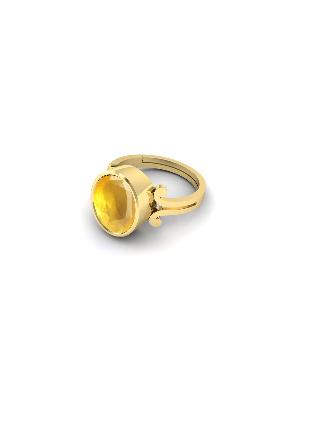 RRVGEM Unisex 5.00 KT 6.25 Ratti Yellow Sapphire Ring