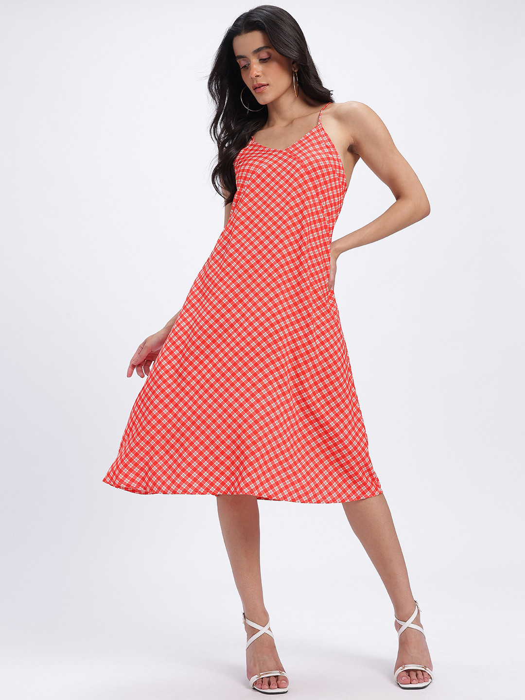 glitchez CheckMate Checked A-Line Dress