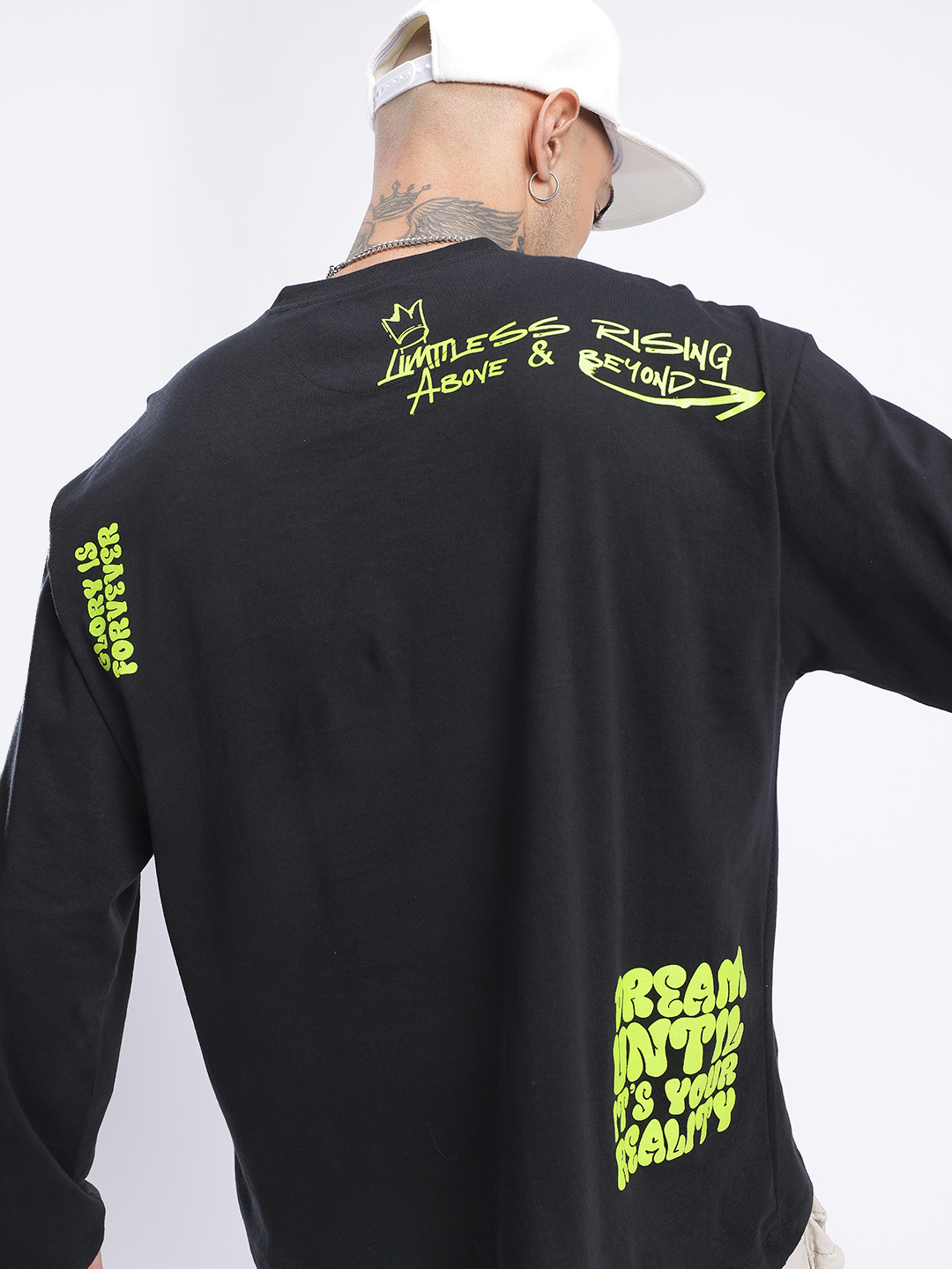 glitchez Rise Above Printed Oversized T-shirt