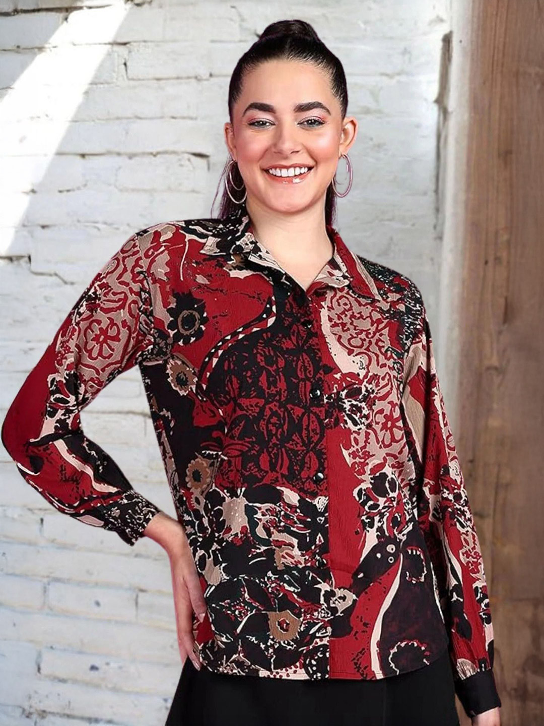 Popwings Smart Floral Printed Casual Shirt