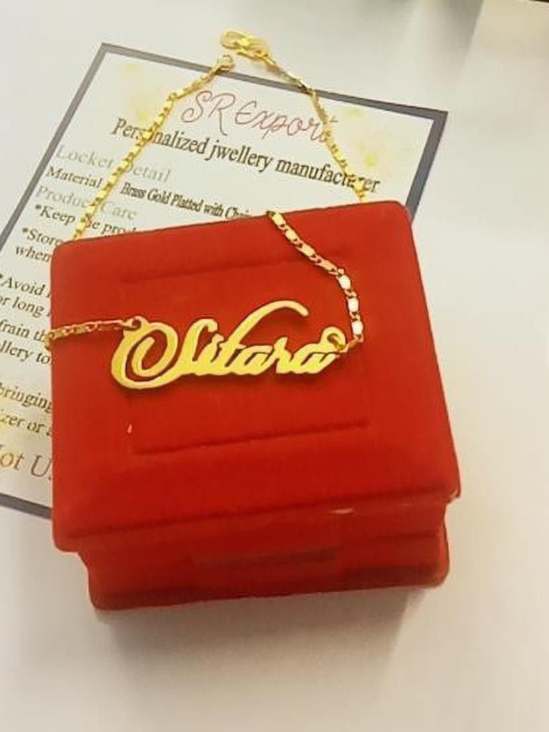 SR Export Gold-Plated Sitara Name Pendant Necklace