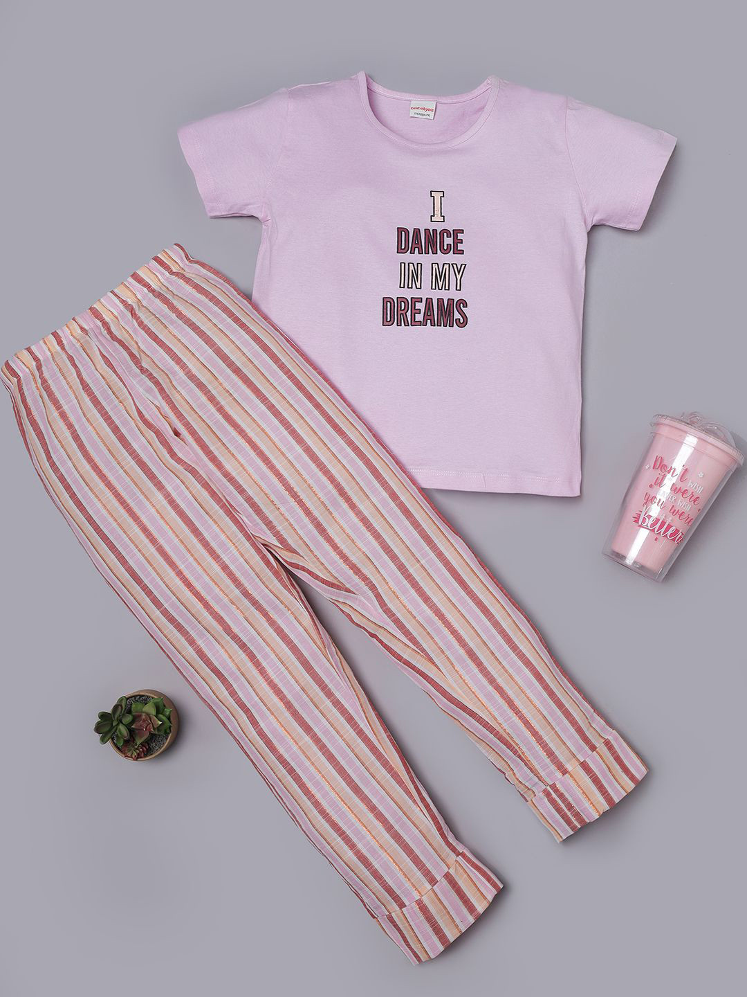 RAINE AND JAINE ANDERSON Girls Printed Pure Cotton Night suit