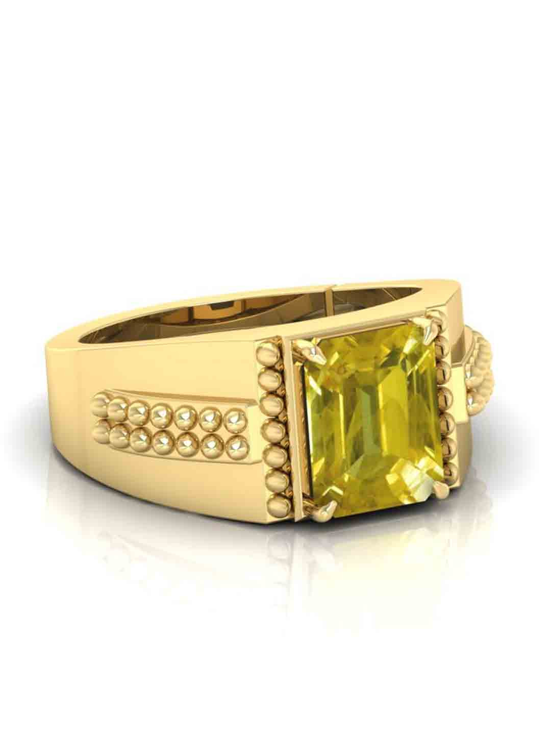 RRVGEM Pukhraj Gem Finger Ring