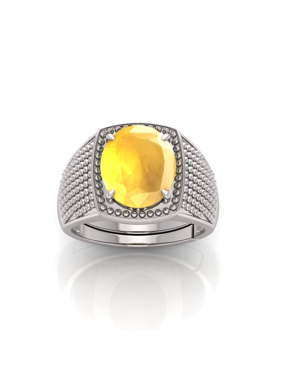 RRVGEM 6.00 KT Yellow Sapphire Pukhraj Gems Ring