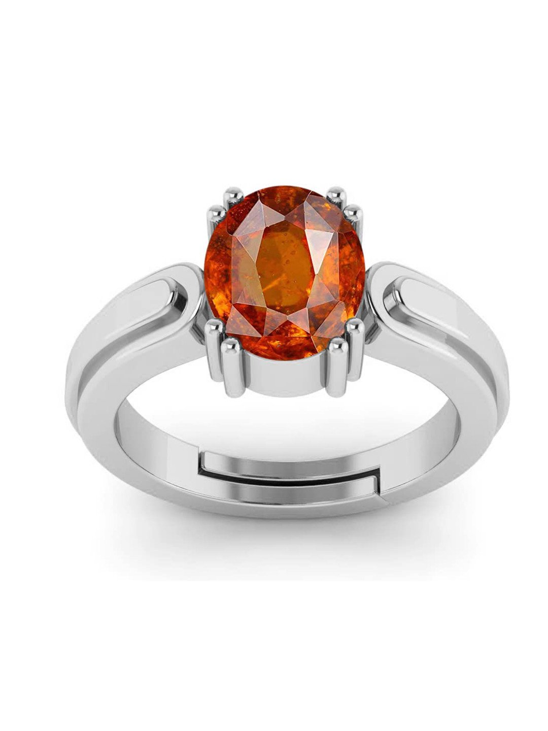 RRVGEM 12.25 Ratti Silver Plated Gomed Ring