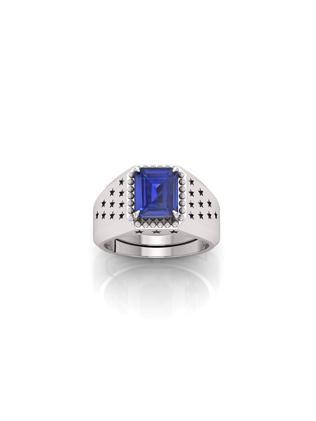 RRVGEM 4.25 Ratti Blue Sapphire Unheated Untreated Adjustible Ring