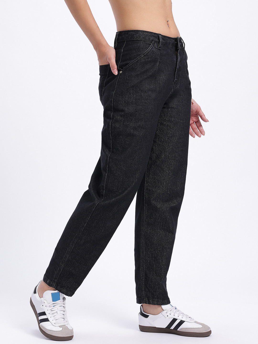 glitchez Women Denim Drift Barrel Fit Jeans