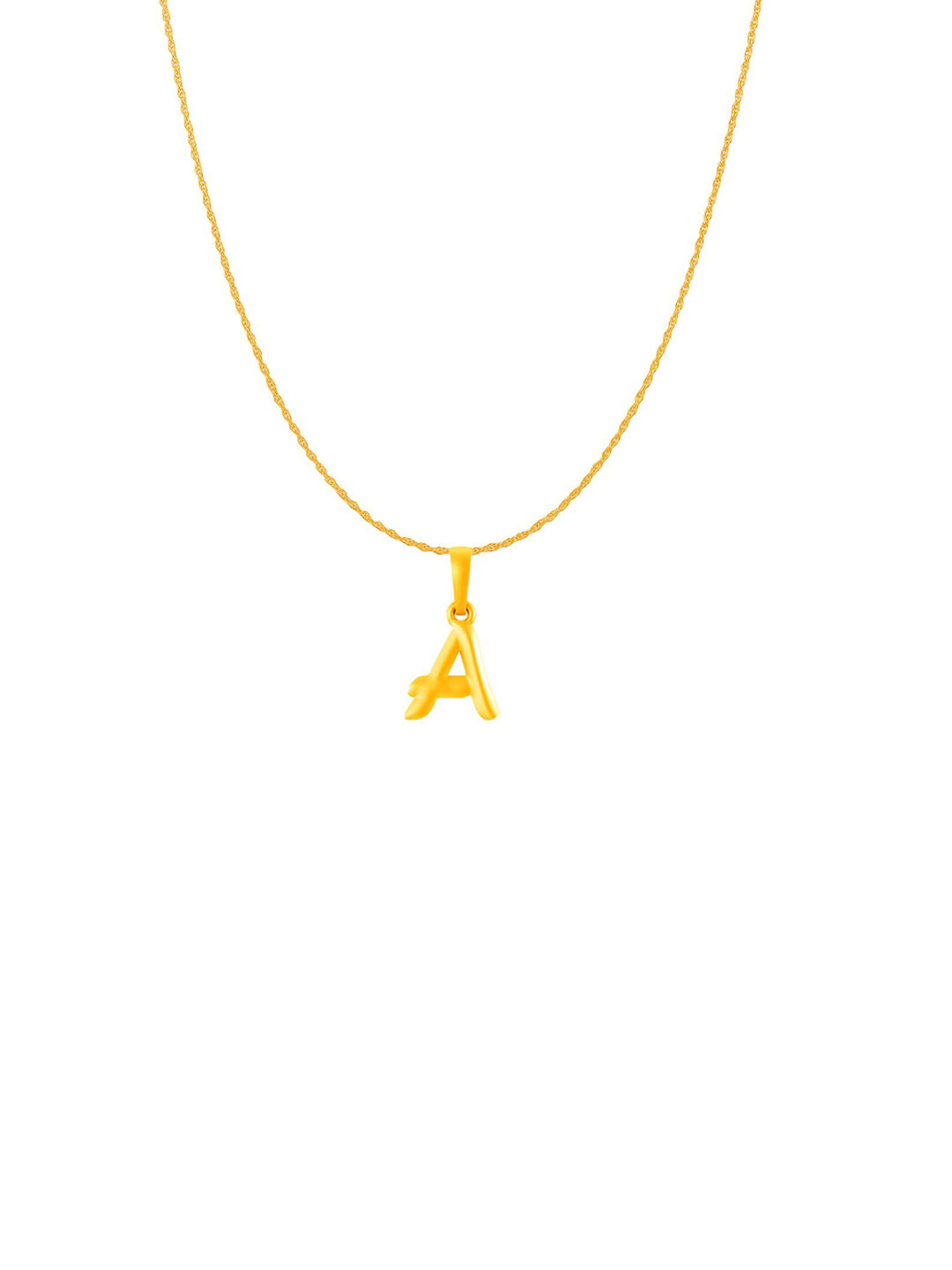 AKSHAT SAPPHIRE 92.5 Silver 22KT Gold Plated A Alphabet Pendant with Ball Chain