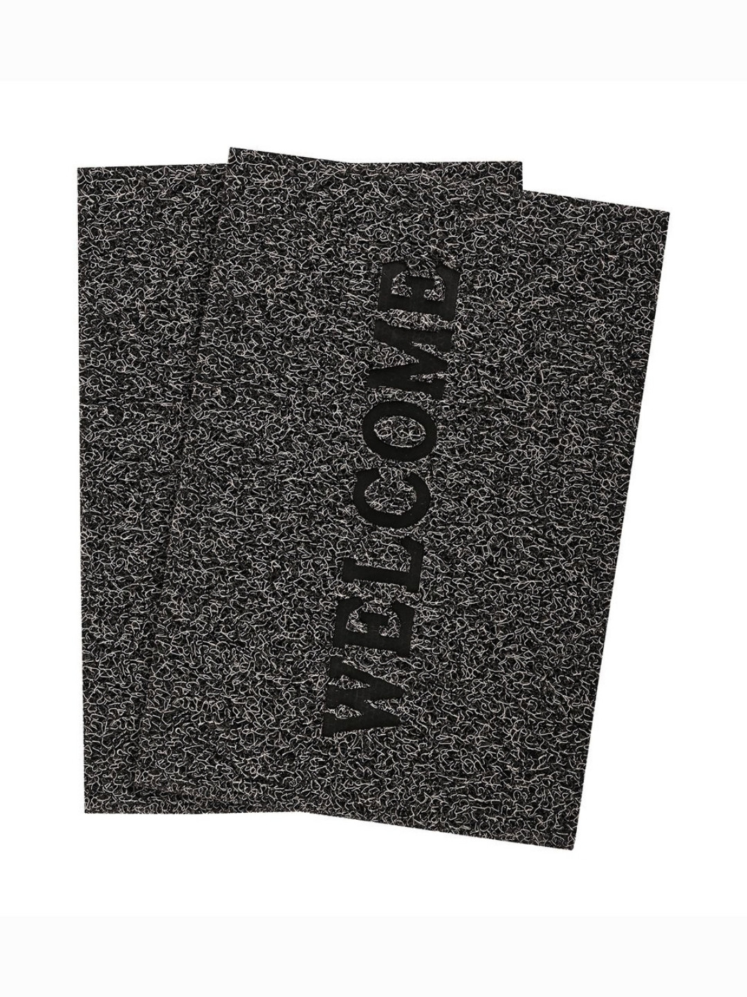 Aura 2 Pieces Grey Anti-Slip Welcome Print Grass Door Mats