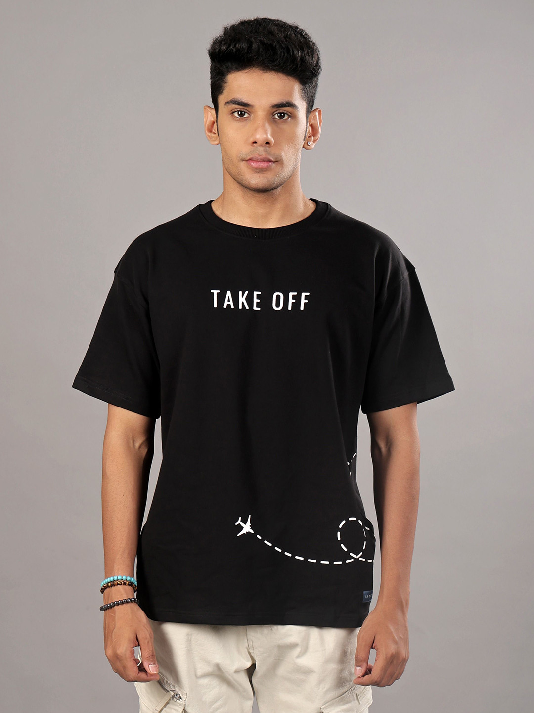 15 BUTTONS Typography Printed Short Sleeves Round Neck Regular Fit T-Shirt