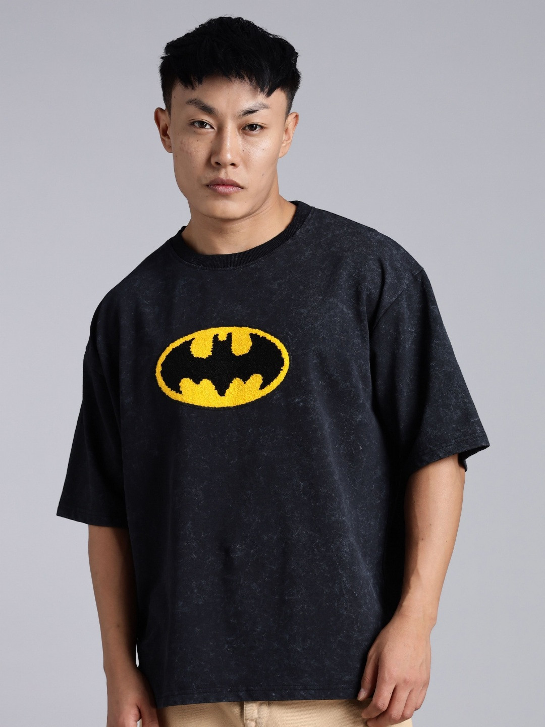 The Sea Horse BATMAN Graphic Embroidered Round Neck Pure Cotton Oversized T-shirt