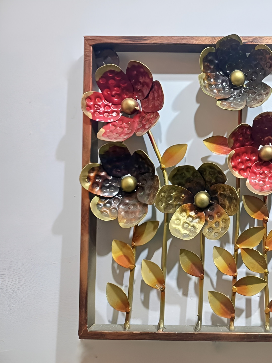 TOUGHCRAFTS Ding Dong Metal Floral Matte Hanging Hall Wall Hangings-13In