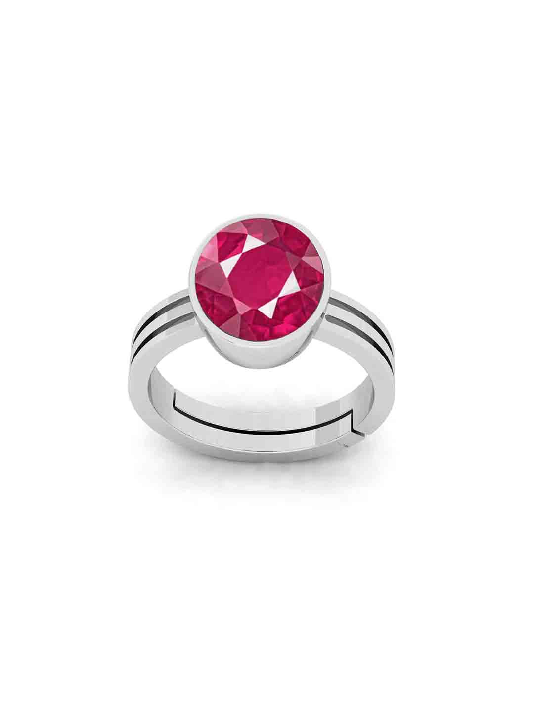 RRVGEM Silver Plated 2.25 Ratti Unheated Untreated Ruby Ring