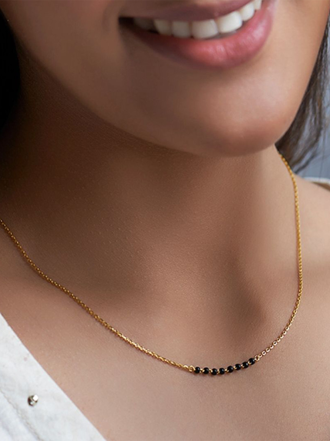 ReNi Gold-Plated Beaded Mangalsutra