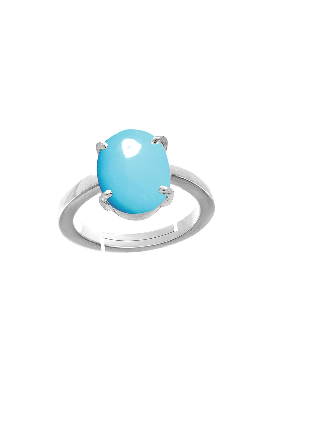 RRVGEM 4.25 KT Unheated Turquoise Firoza Sky Blue GemStone Panchdhatu Ring