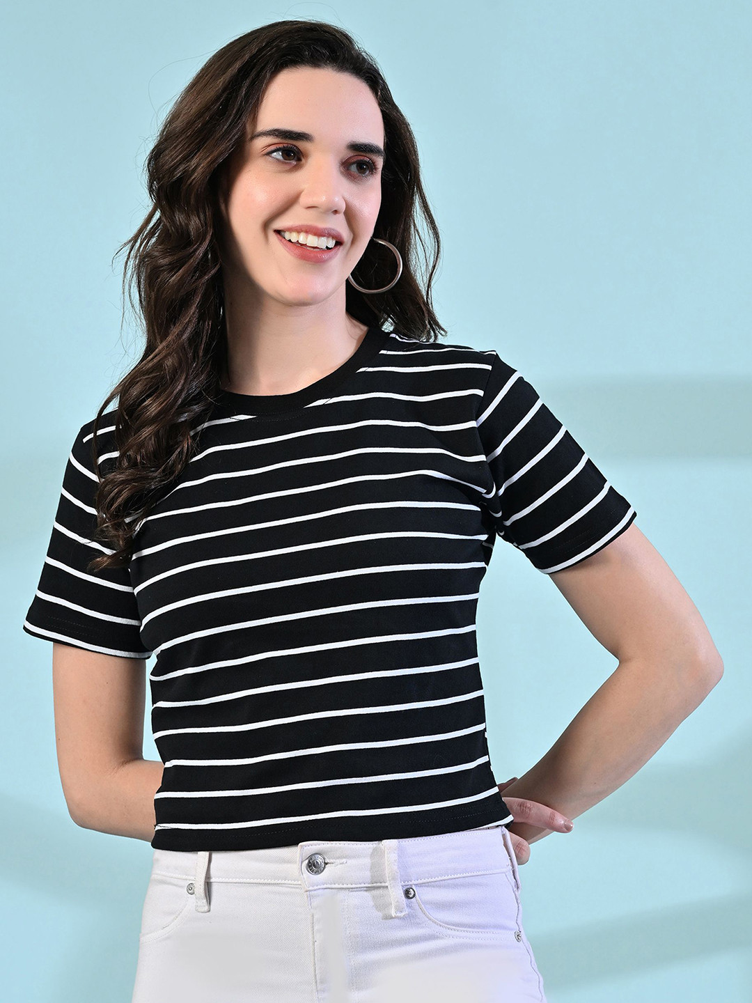 OYEEBRO Striped Bio Finish Cotton T-shirt