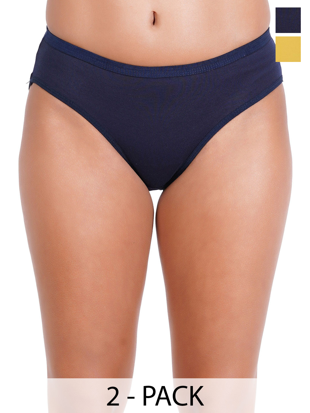 Liigne Pack Of 2 Cotton Mid-Rise Basic Briefs VCPC1769-XS