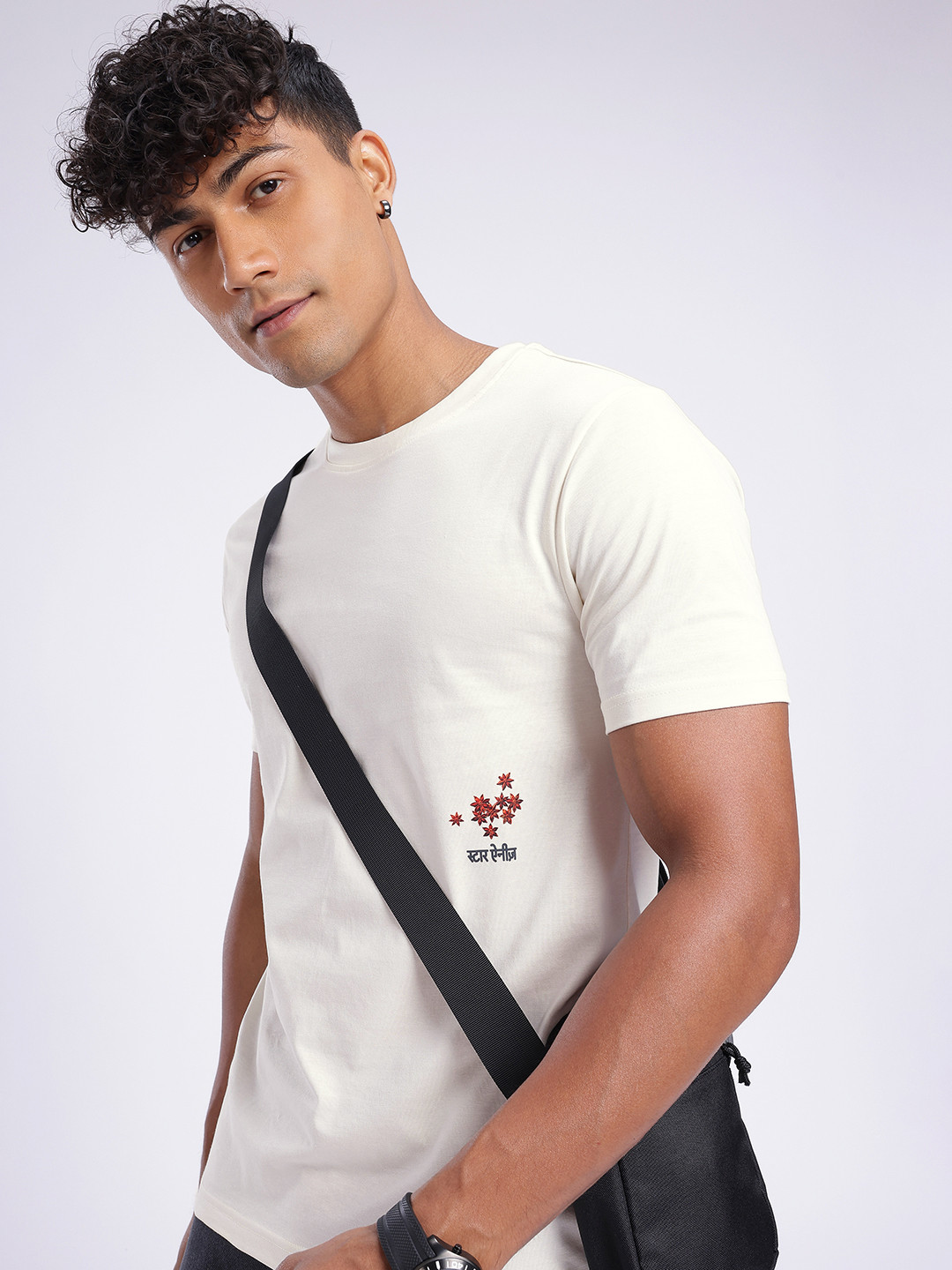 glitchez Placement Print Cotton T-shirt